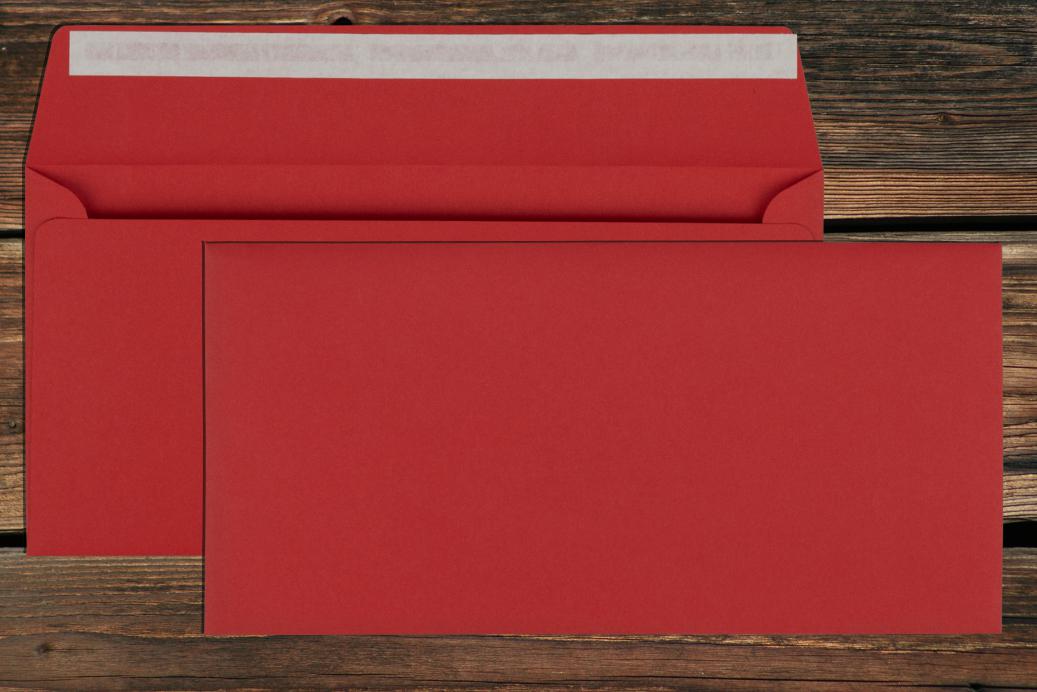 Briefhüllen DL 110x220 mm Haftklebend Rot 80 g/qm